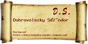Dobrovolszky Sándor névjegykártya