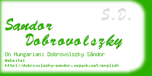 sandor dobrovolszky business card