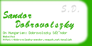 sandor dobrovolszky business card